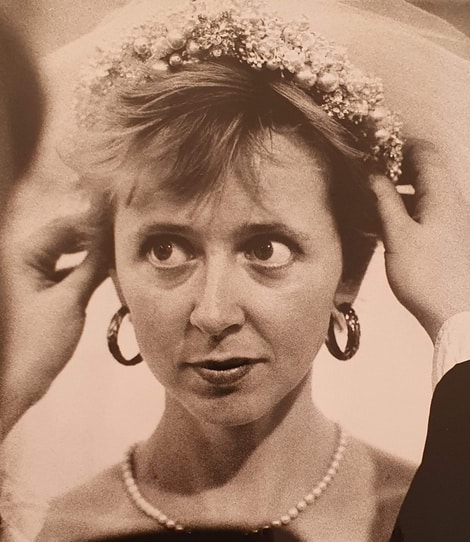 Rosie Millard in a vintage bridal picture