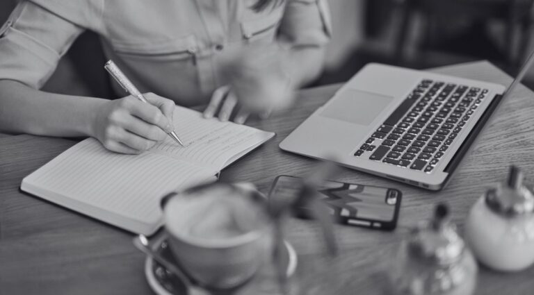 woman on webinar